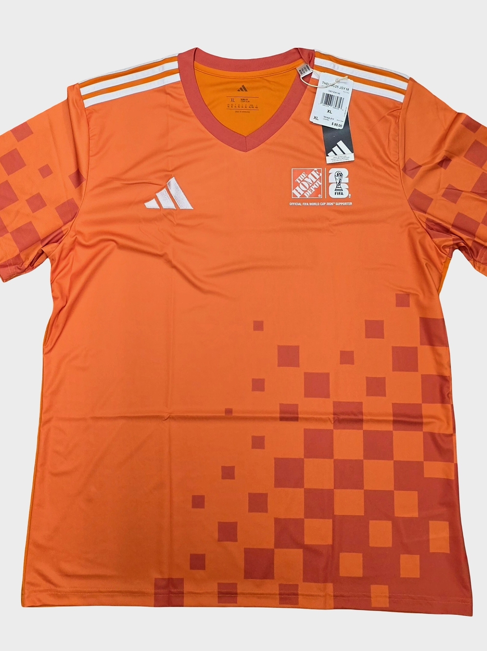 adidas 2026 World Cup Home Depot Edition Size XL orange Color Soccer Jersey.